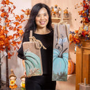 Harvest Pumpkin Metal Statue, Set