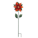 Feels Like the Holidays Garden Stake, Metal Garden Stake, Metallic Poinsettia, 21"H, Asst of 3, CDU