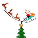 Twas the Night Garden Statue, Metal Statue, Santa Delivery, 25.5"H