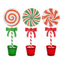 Sugar and Stripes Garden Statue, Metal Statue, Candy Swirl, 23"H, Asst of 3
