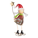 Christmas Vacation Garden Statue, Metal Statue, Ice Skating Friends, 20"H, Asst of 2