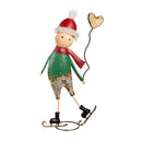 Christmas Vacation Garden Statue, Metal Statue, Ice Skating Friends, 20"H, Asst of 2
