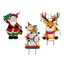 Twas the Night Garden Stake, Metal Garden Stake, Festive Friends, 24"H, Asst of 3, CDU