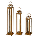 VivaStyle Indoor Lamps & Lighting, LED Lantern, Gold Taper Candle, Set of 3