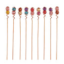 Garden of Wonder Garden Stake, Copper Wire Art Glass Plant Pick, 13"H