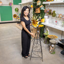 Petal & Plow Wind Spinner, Sunflower Trellis Windmill, 55"H