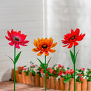 What she Shed Garden Stake, Metal Layered Flower, 40"
