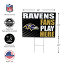 Baltimore Ravens Yard Sign "Fans Play Here"
