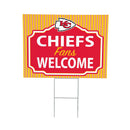 Kansas City Chiefs Yard Sign, "Fans Welcome"