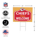Kansas City Chiefs Yard Sign, "Fans Welcome"