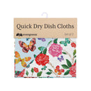 Butterfly Toile Quick Dry Dish Cloth, Set of 3, 10" x 10"