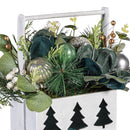 Shades of Emerald Faux Floral Table Decor Artificial Tree in Pot with Ornaments, 11"H
