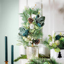Shades of Emerald Faux Floral Tree Table Decor Artificial in Pot with Ornaments, 24"H