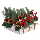 Winter Grove Faux Floral Table Decor Artificial Pine Cone and Berry Floral in Pot, 9"H