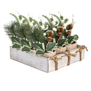 Shades of Emerald Faux Floral Table Decor Artificial in Wood Pot, 9"H