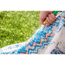 Blue with Coral Digitally-Printed Indoor/Outdoor  Rug, 4'x6',4ir001