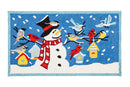 Snowman with birdhouses Indoor/Outdoor  Hooked  Rug 24"x42"