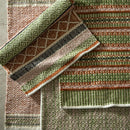 Weather-Resistant 2x3 Rug, Terracotta, Olive, & Tan Harlequin Border
