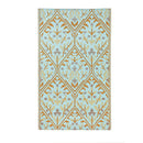 Reversible Weather-Resistant 3x5 Rug, Teal and Brown Design