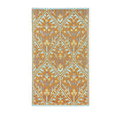 Reversible Weather-Resistant 3x5 Rug, Teal and Brown Design