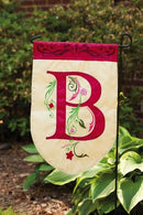 Flag, Gar, Floral Scroll Monogram O