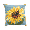 Sunflower Indoor/Outdoor Hooked Pillow 18"x18"