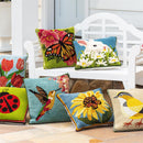 Sunflower Indoor/Outdoor Hooked Pillow 18"x18"