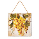 10" H x 10" W Grapes Slate Wall Decor with Hanging Cord,6awd977