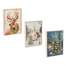 16" H x 12" L LED Christmas Canvas with White Frame