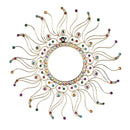 Evergreen Garden Accents,Colorful Beaded Metal Sunburst Outdoor Wall Decor,24.41x24.41x0.63 Inches