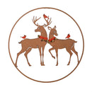 Woodland Storybook Wall Decor, Indoor Metal, Round Reindeer, 20"