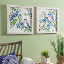 20"L x 20"H Handpainted Basketweave Wall Décor, 2 Blue Birds