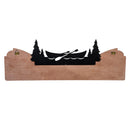 Wood and Metal Sign, Lake & Lodge, 8" H x 23" L