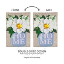 Magnolia Mason Jar Garden Burlap Flag