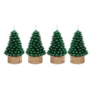 Shades of Emerald Candle, Tree Shaped Wax Candle, Set of 4