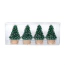 Shades of Emerald Candle, Tree Shaped Wax Candle, Set of 4
