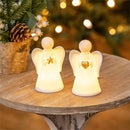 Memorial Trinket Ceramic LED Angel, 5", Asst of 2, CDU