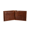 Cleveland Browns, Embossed 100% Genuine Tumbled Leather Passcase Bi-Fold Wallet, Brown