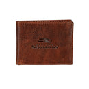 Seattle Seahawks, Embossed 100% Genuine Tumbled Leather Passcase Bi-Fold Wallet, Brown