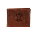Philadelphia Phillies, Embossed 100% Genuine Tumbled Leather Passcase Bi-Fold Wallet, Brown