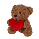 Valentine's Day Plush Toy Bean Bag Teddy Bear with Heart, 4.5", Asst of 2, CDU