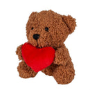 Valentine's Day Plush Toy Bean Bag Teddy Bear with Heart, 4.5", Asst of 2, CDU