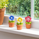 Hop Into Spring Trinket Ceramic Flower Pot in Gift Bag, 3", Asst of 3, CDU