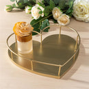 Heart Shaped Wood and Metal Tray, 10"L