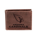 Arizona Cardinals, Bi-Fold Wallet, Brown, CH, 100% Genuine Leather