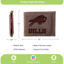 Front Pocket Wallet w/ RFID Blocking, Buffalo Bills, Brown