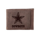Front Pocket Wallet w/ RFID Blocking, Dallas Cowboys, Brown