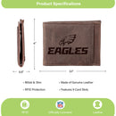 Front Pocket Wallet w/ RFID Blocking, Philadelphia Eagles, Brown