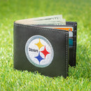 Pittsburgh Steelers Black Bi-Fold Embroidered Wallet w/ RFID Blocking