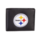 Pittsburgh Steelers Black Bi-Fold Embroidered Wallet w/ RFID Blocking